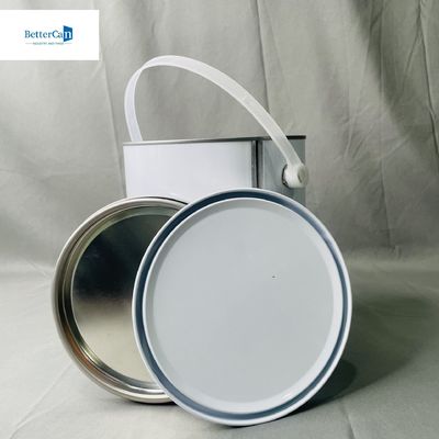 購入 1 ガロンの白色塗料 缶詰 丸い容器 4リットルのパッケージ 金属缶詰 online manufacture