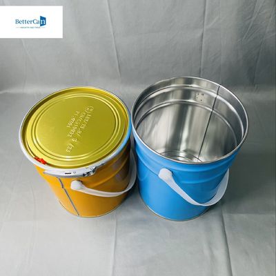 購入 5 リッター 円形 ボケット 印刷 色 金属 ハンドル 塗料 容器 online manufacture