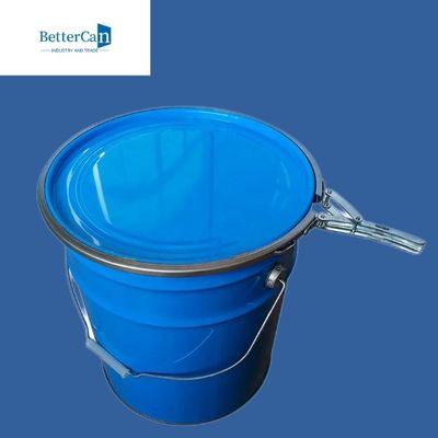 金属の屋外用のペイントの缶は、ふたが付いている5ガロンの鋼鉄バケツを空ける