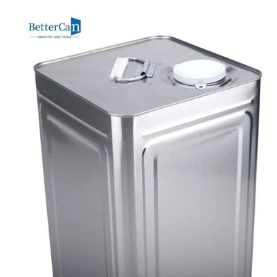 空の銀製のペンキの缶18L 20Lの正方形の金属は0.28mm-0.35mmのゲージをバケツでくむ