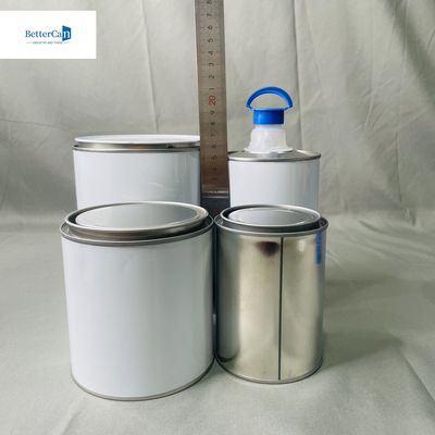 0.28mm 厚さ 白い丸い塗料 缶詰 蓋が三重 緊密に 1リットル 広空の缶詰